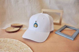 帽子｜白色藍呵刺繡棒球帽（小童）