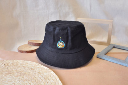 帽子｜黑色藍呵刺繡漁夫帽（小童）
